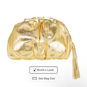 Ruched Clutch in Solid Gold
